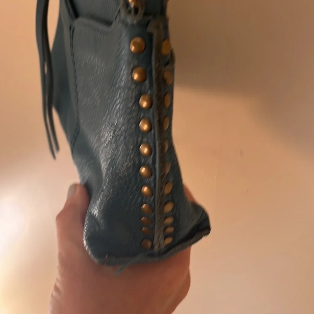 THE SAK Silverlake Teal Leather Studded Convertible Crossbody Bag - Picture 5 of 12